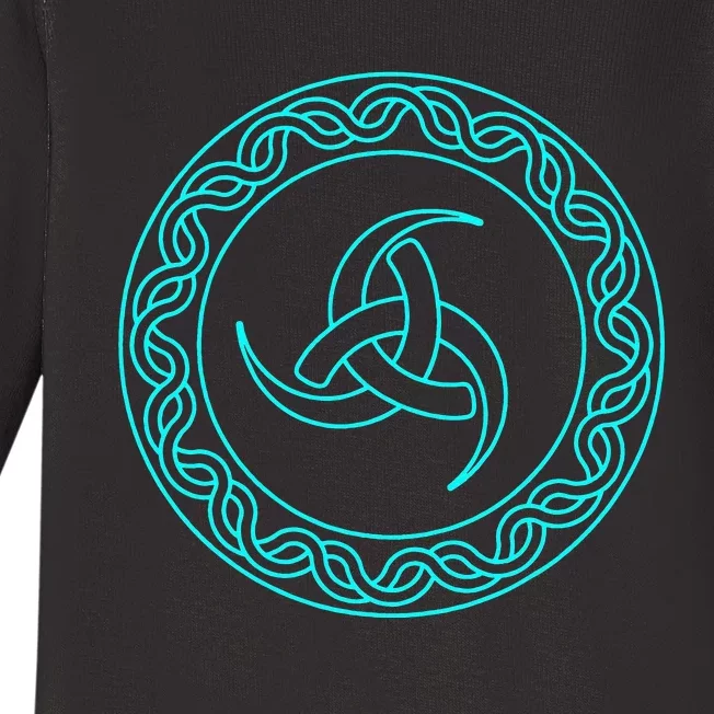 Viking Celtic Knotwork Triple Horn of Odin Baby Long Sleeve Bodysuit