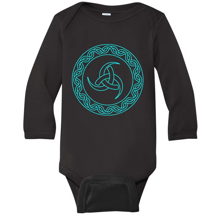 Viking Celtic Knotwork Triple Horn of Odin Baby Long Sleeve Bodysuit