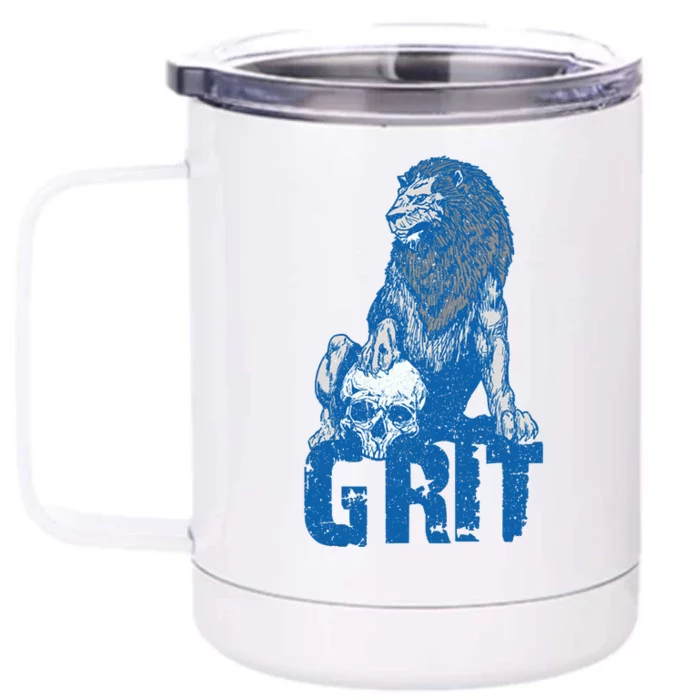 Vintage Christian Lover Quote Grit Lion Funny Retro Animal Front & Back 12oz Stainless Steel Tumbler Cup