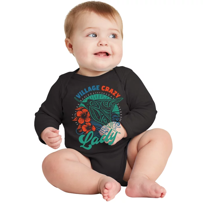 Village Crazy Lady Gramma Tala Baby Long Sleeve Bodysuit