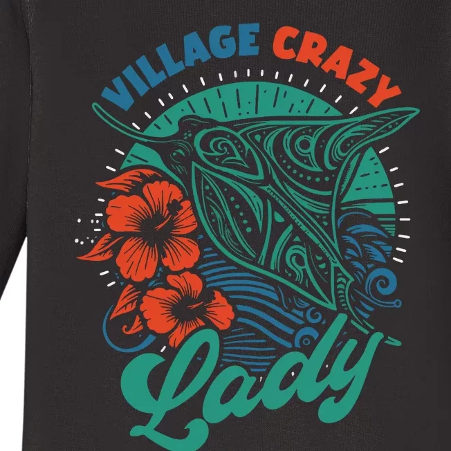 Village Crazy Lady Gramma Tala Baby Long Sleeve Bodysuit