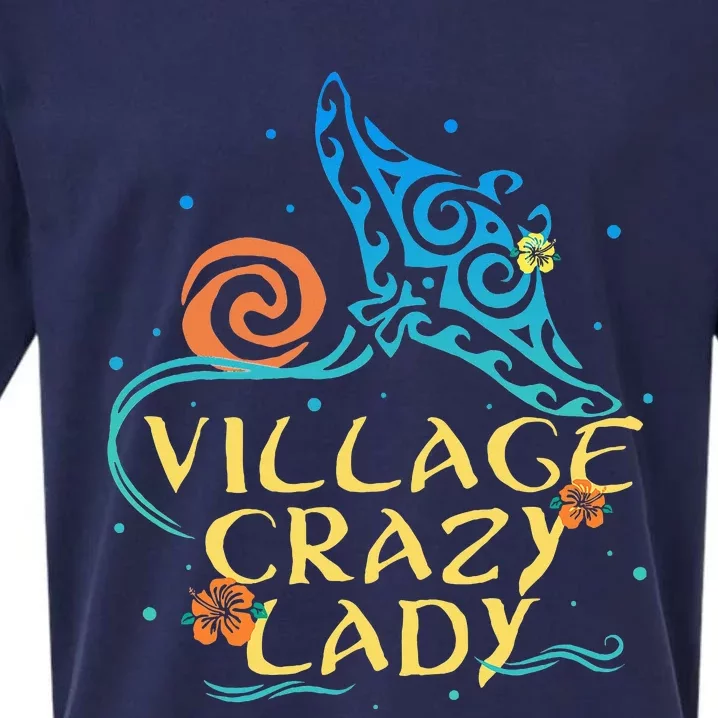 Village Crazy Lady Funny Tiki Hawaiian For Polynesian Sueded Cloud Jersey T-Shirt