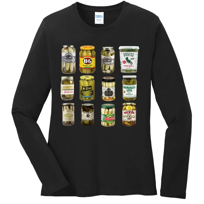 Vintage Canned Lover Pickles Ladies Long Sleeve Shirt