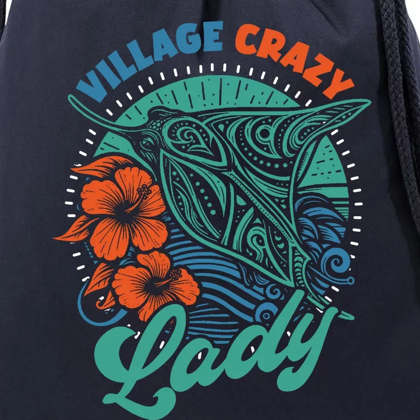 Village Crazy Lady Drawstring Bag