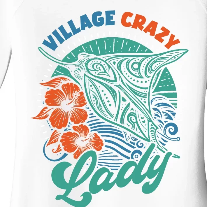 Village Crazy Lady Women's Perfect Tri Tunic Long Sleeve Shirt