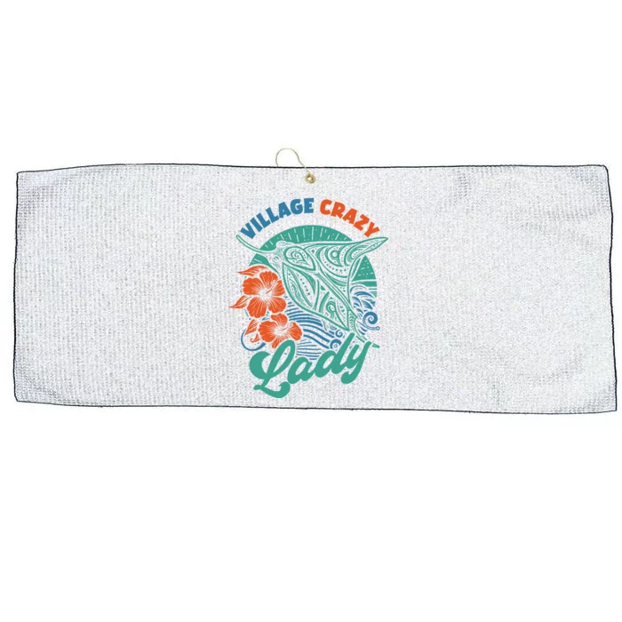 Village Crazy Lady Large Microfiber Waffle Golf Towel