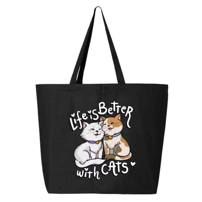 ValentineS Cat Lover Life Is Better With Cats MotherS Day 25L Jumbo Tote