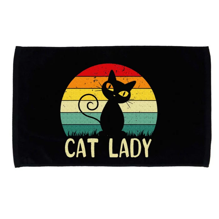 Vintage Cat Lady Funny Cat Meow for Love Cat Microfiber Hand Towel