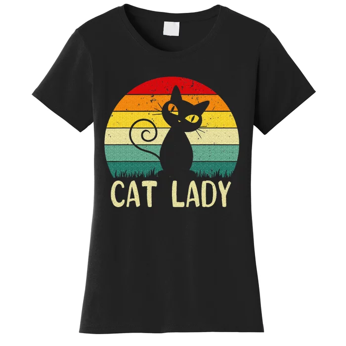 Vintage Cat Lady Funny Cat Meow for Love Cat Women's T-Shirt