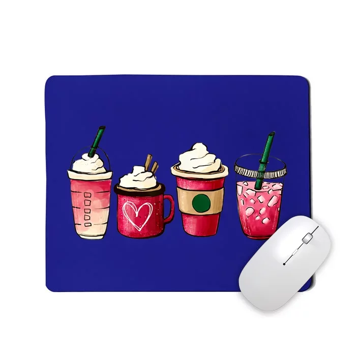 Valentine Coffee Lover Heart Latte Iced Coffee Valentine Day Mousepad