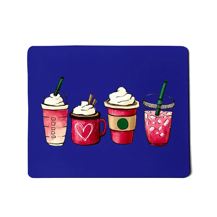 Valentine Coffee Lover Heart Latte Iced Coffee Valentine Day Mousepad