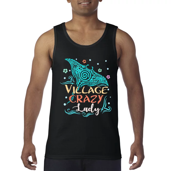 Village Crazy Lady Funny Gift Tiki Hawaiian Polynesian Tank Top