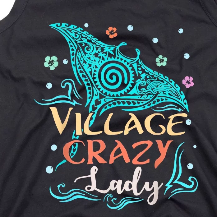 Village Crazy Lady Funny Gift Tiki Hawaiian Polynesian Tank Top