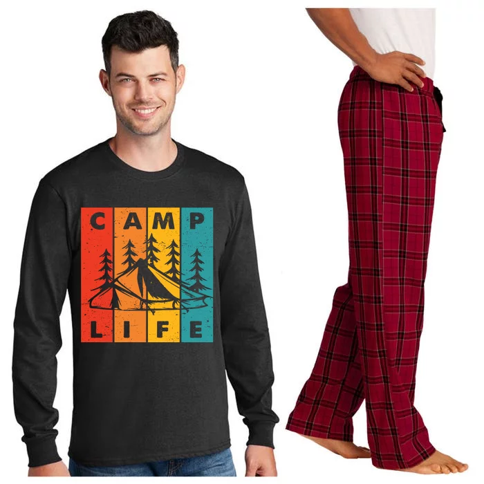 Vintage Camping Life Retro Funny Gift Long Sleeve Pajama Set