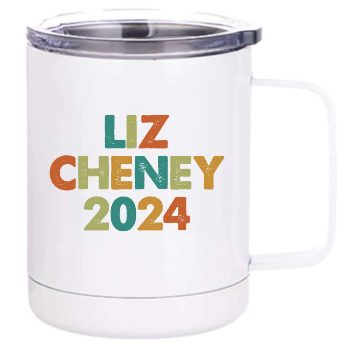 Vintage Colors Liz Cheney For President 2024 Election Front & Back 12oz Stainless Steel Tumbler Cup