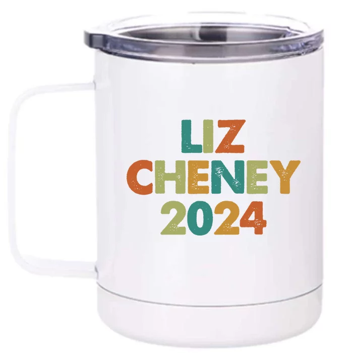 Vintage Colors Liz Cheney For President 2024 Election Front & Back 12oz Stainless Steel Tumbler Cup