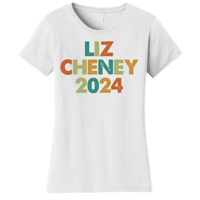 Vintage Colors Liz Cheney For President 2024 Election Women's T-Shirt