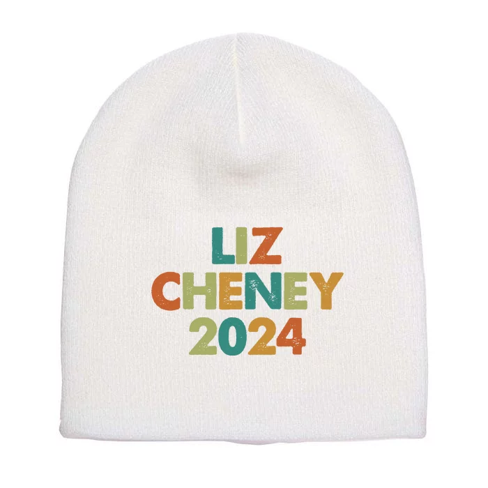 Vintage Colors Liz Cheney For President 2024 Election Short Acrylic Beanie