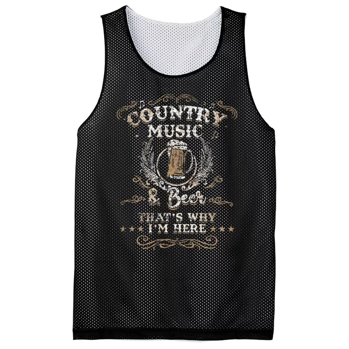 Vintage Country Music And Beer Thats Why Im Here Legends Mesh Reversible Basketball Jersey Tank