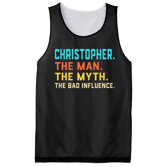 Vintage Christopher Man Myth The Bad Influence First Name Mesh Reversible Basketball Jersey Tank