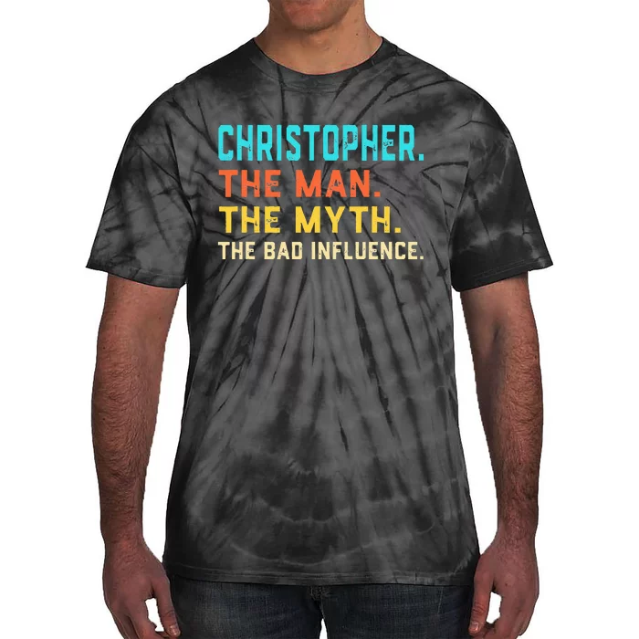 Vintage Christopher Man Myth The Bad Influence First Name Tie-Dye T-Shirt