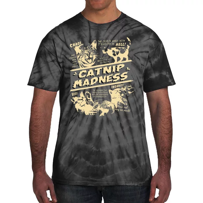 Vintage Catnip Madness Cute Kitten Funny Cat Men Women Tie-Dye T-Shirt