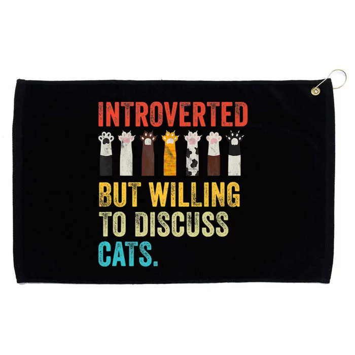 Vintage Cat Meow Introverted But Willing To Discuss Cats Grommeted Golf Towel