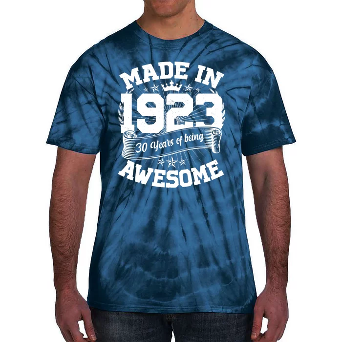 Vintage Crown Made In 1923 100 Years Of Being Awesome Tie-Dye T-Shirt