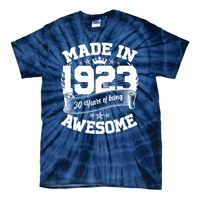 Vintage Crown Made In 1923 100 Years Of Being Awesome Tie-Dye T-Shirt