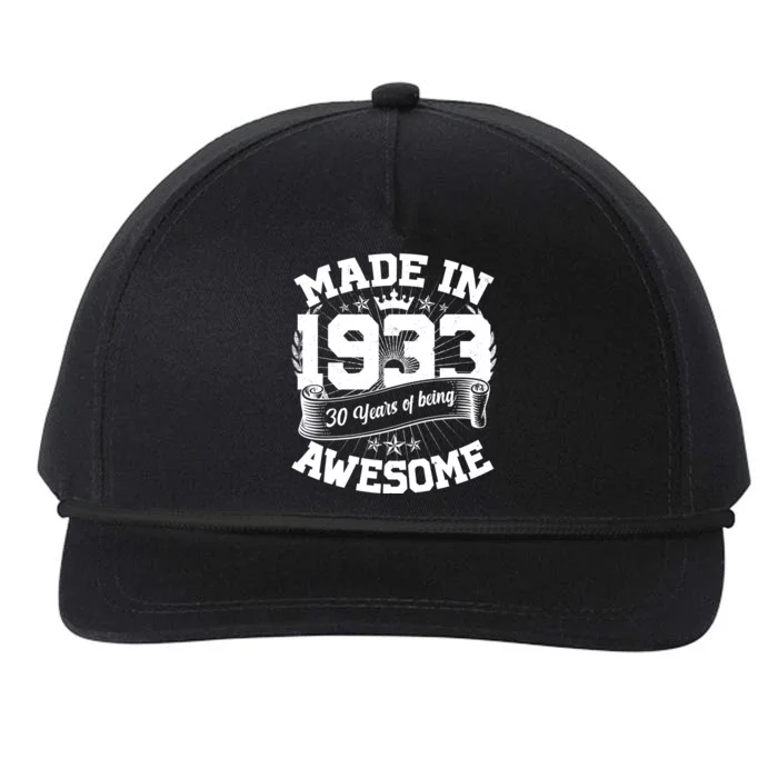 Vintage Crown Made In 1933 90 Years Of Being Awesome Snapback Five-Panel Rope Hat