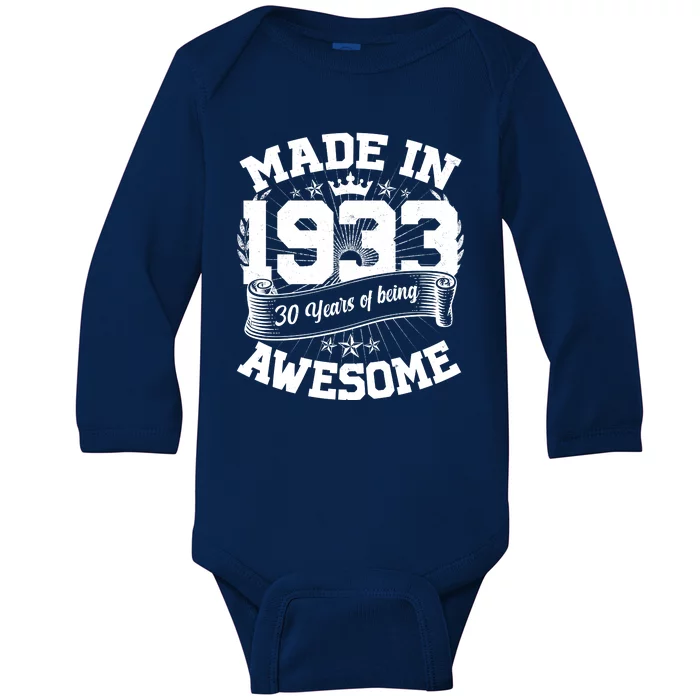 Vintage Crown Made In 1933 90 Years Of Being Awesome Baby Long Sleeve Bodysuit