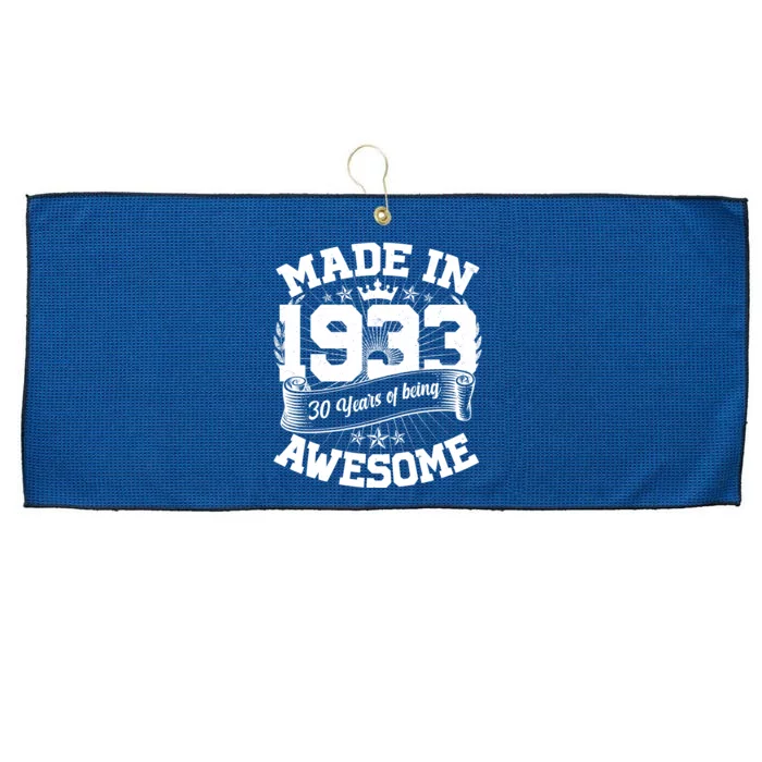 Vintage Crown Made In 1933 90 Years Of Being Awesome Large Microfiber Waffle Golf Towel