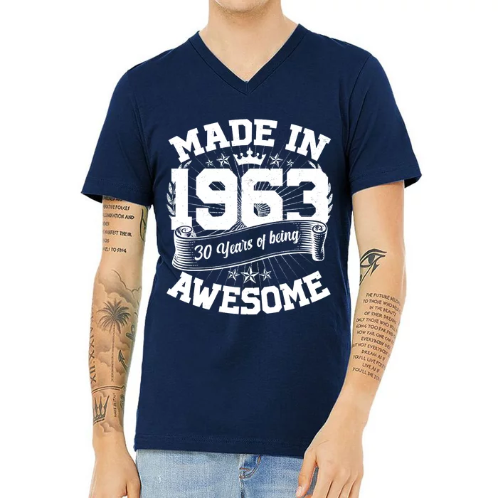 Vintage Crown Made In 1963 60 Years Of Being Awesome V-Neck T-Shirt