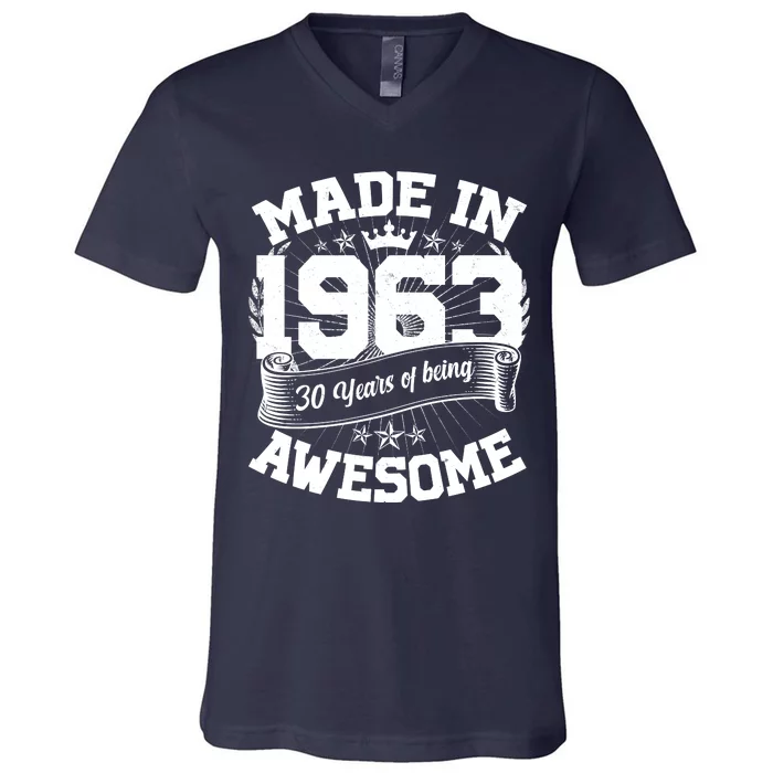 Vintage Crown Made In 1963 60 Years Of Being Awesome V-Neck T-Shirt