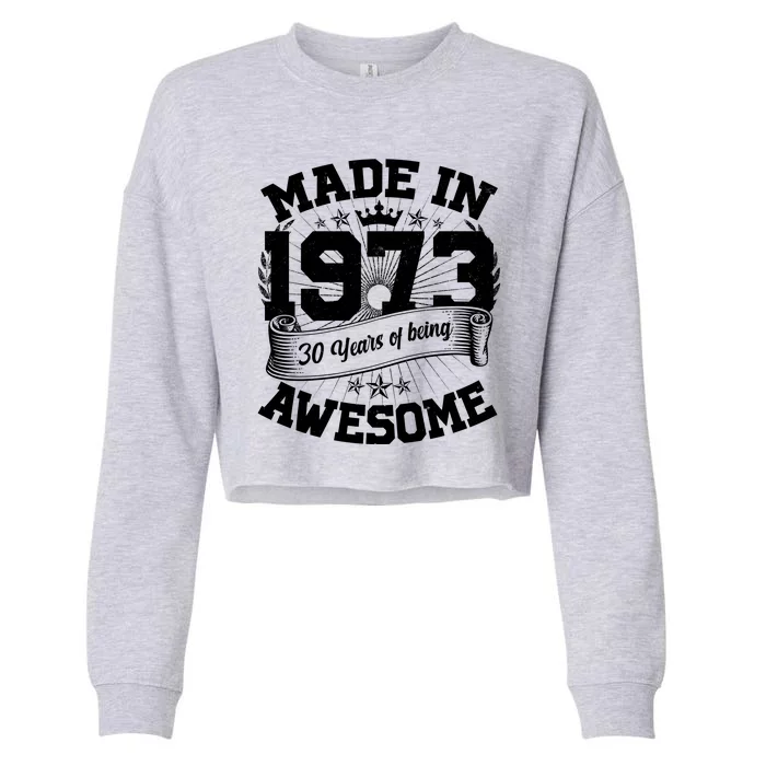 Vintage Crown Made In 1973 50 Years Of Being Awesome Cropped Pullover Crew