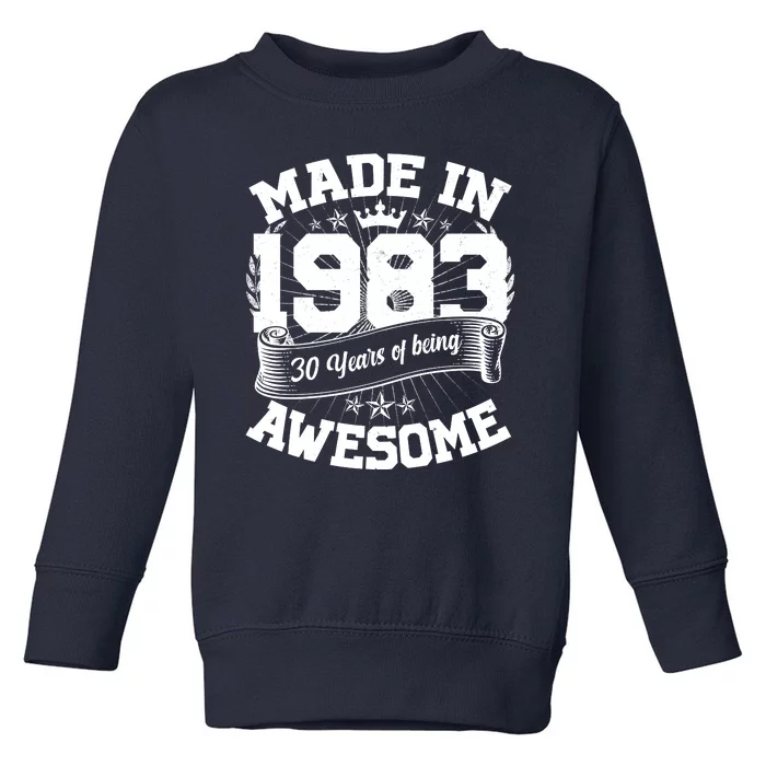 Vintage Crown Made In 1983 40 Years Of Being Awesome Toddler Sweatshirt