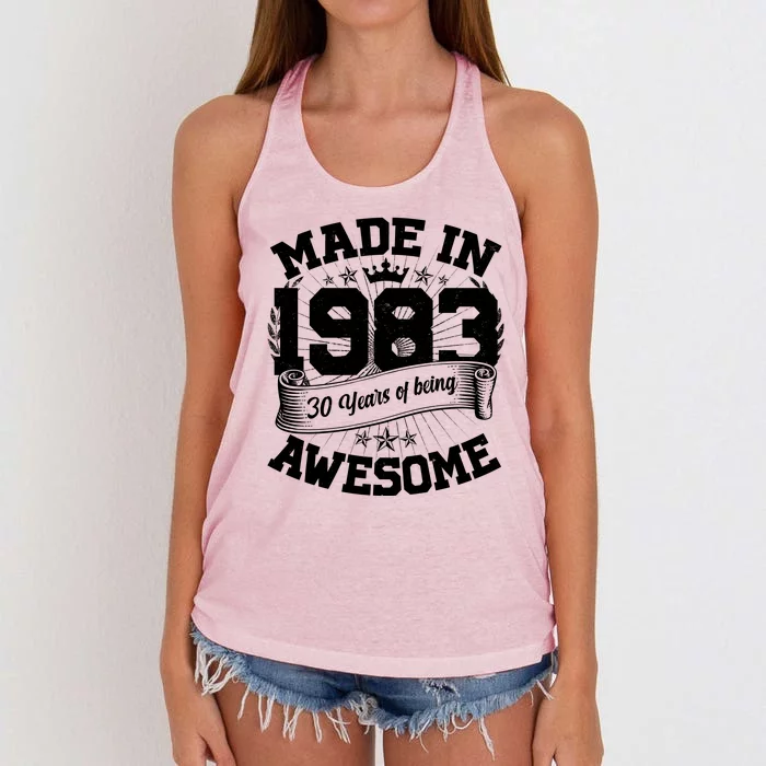 Vintage Crown Made In 1983 40 Years Of Being Awesome Women's Knotted Racerback Tank