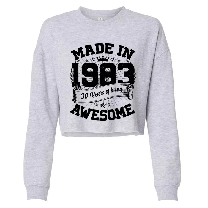 Vintage Crown Made In 1983 40 Years Of Being Awesome Cropped Pullover Crew