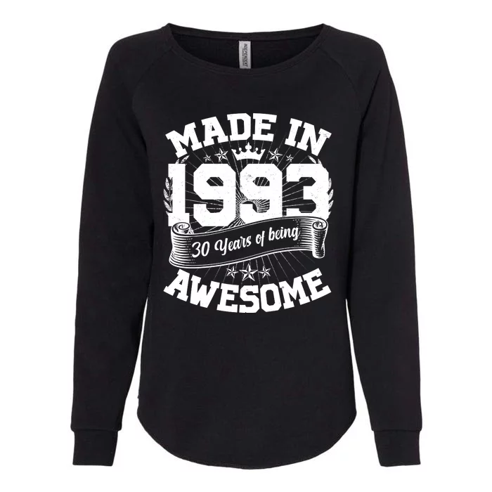 Vintage Crown Made In 1993 30 Years Of Being Awesome Womens California Wash Sweatshirt