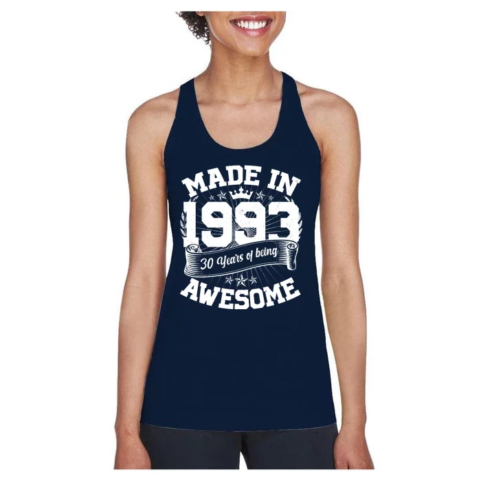 Vintage Crown Made In 1993 30 Years Of Being Awesome Women's Racerback Tank