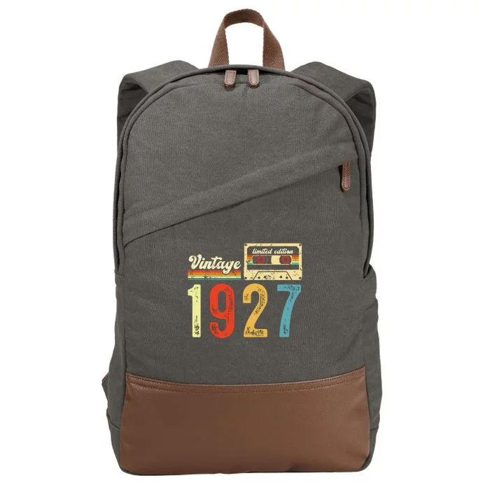 Vintage Cassette Made In 1927 Birthday Cotton Canvas Backpack