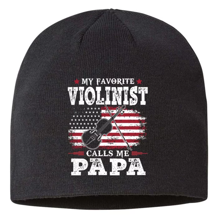 Violinist Call Me Papa Father's Day 8 1/2in Sustainable Knit Beanie