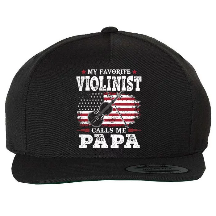 Violinist Call Me Papa Father's Day Wool Snapback Cap