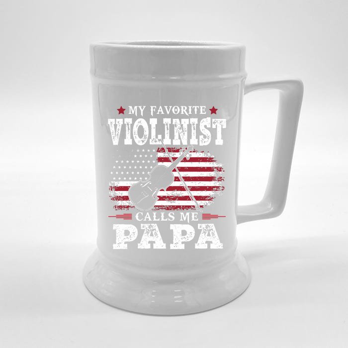 Violinist Call Me Papa Father's Day Front & Back Beer Stein