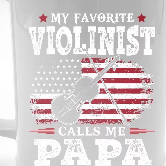 Violinist Call Me Papa Father's Day Front & Back Beer Stein