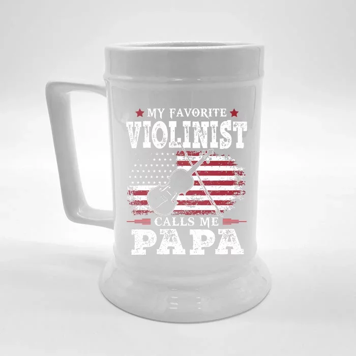 Violinist Call Me Papa Father's Day Front & Back Beer Stein