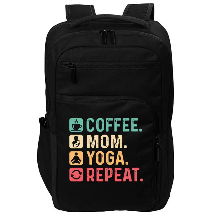 Vintage Coffee Mom Yoga Repeat Celebrate Mother's Day Great Gift Impact Tech Backpack