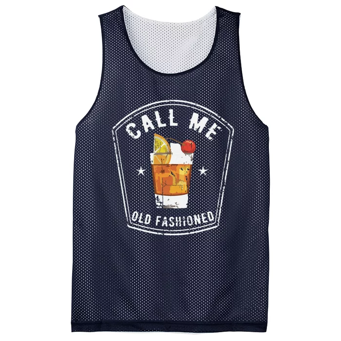 Vintage Call Me Old Fashioned Whiskey Funny Mesh Reversible Basketball Jersey Tank