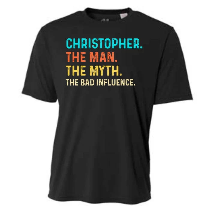 Vintage Christopher Man Myth The Bad Influence First Name Cooling Performance Crew T-Shirt