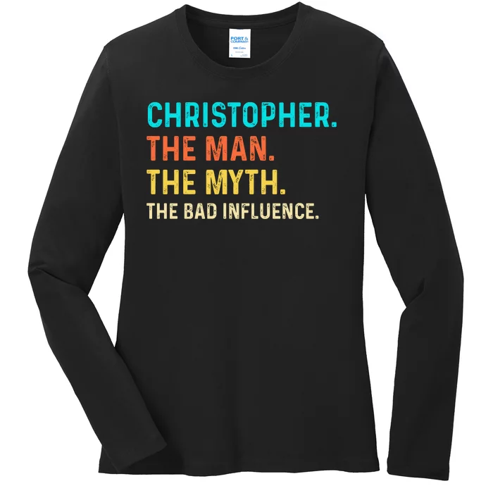 Vintage Christopher Man Myth The Bad Influence First Name Ladies Long Sleeve Shirt